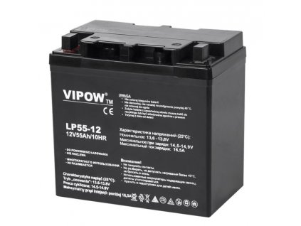 Batéria olovená 12V/55Ah VIPOW BAT0223 gélový akumulátor