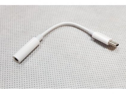 Redukce USB-C / jack 3.5mm pro poslech hudby, délka 11cm, bílá