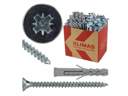 Sada hmoždinka KRX 6x30 a skrutka PZ 3,5x35 so zápustnou hlavou, 200ks