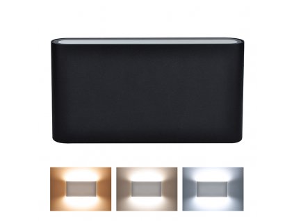 Solight WO800-B LED venkovní nástěnné osvětlení Modena, 12W, 680lm, 120°, černá