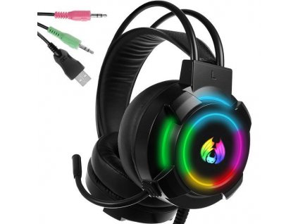 Sluchátka herní LED RGB s mikrofonem 5.1