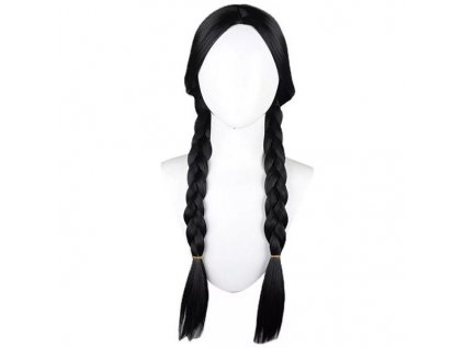 Syntetická paruka 56cm Wednesday Addams