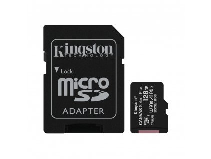 Kingston MicroSDXC paměťová karta 128GB Canvas Select Plus + SD adaptér