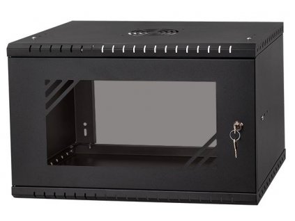 LEXI-Net Basic Rozvaděč nástěnný 19" 6U 520x350, dveře sklo, černý