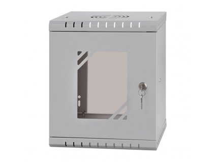 LEXI-Net Basic Rozvaděč nástěnný 10" 9U 300mm, dveře sklo, šedý