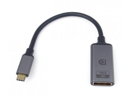 Adaptér USB-C na Displayport DP1.4 8k@60Hz, 4k@120Hz, 20cm, hliník