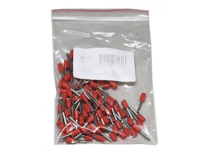 Dutinka pro kabel 1mm2 červená (E1010), balení 100ks