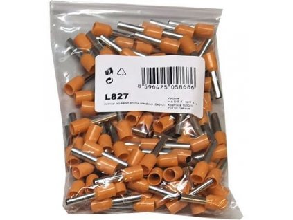 Dutinka pro kabel 4mm2 oranžová (E4012), balení 100ks