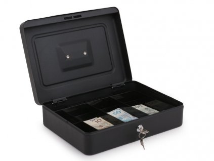 Prenosná pokladňa OPTICUM BOX-300, kovová, čierna 300x220x88