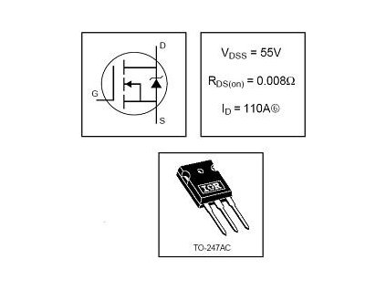 IRFP064N N MOSFET 55V/110A/200W/8mohm TO247AC