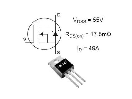 IRFZ44 N FET 60V/46A 150W 28mOhm TO220 =RFP50N06