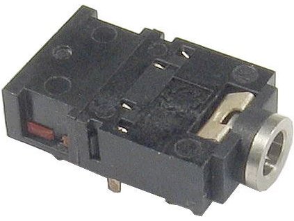 JACK zdířka 3,5 stereo do plošného spoje, 2x přepínací kontakt