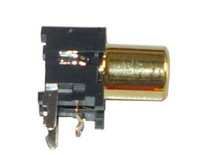 CINCH zdířka do DPS úhlová černá zlacená