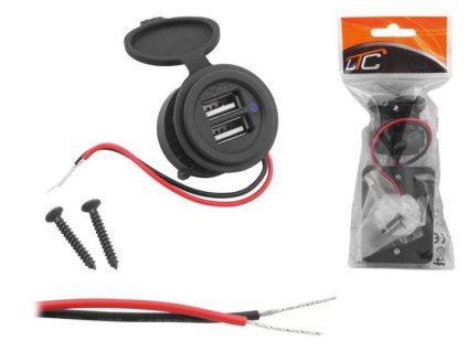 Napájecí zdířka 2xUSB, LTC, 5V, 4,8A, 12/24V