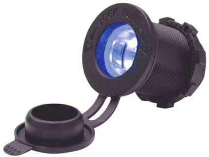 Napájecí zdířka 12V DS1011L prosvětlená, modrá