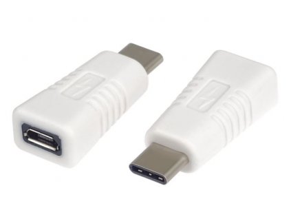 Redukce USB-C Male na USB2.0 micro Female, bílá