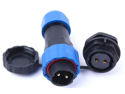 Konektor a zdířka SP/SD20-2P vodotěsný na kabel a panel