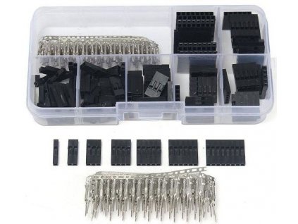 Dupont konektory 1-8pin s roztečí 2,54mm pro PCB, sada 310ks