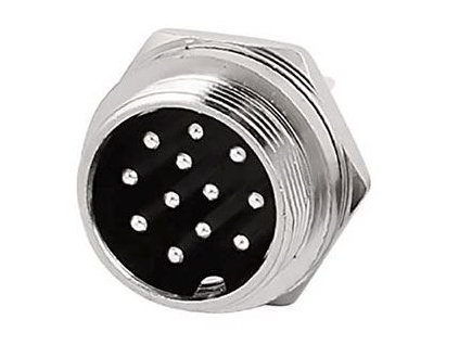 GX20 konektor 12p panelový