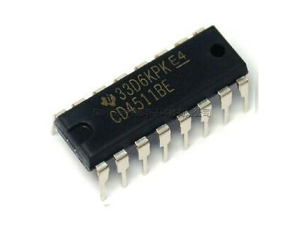 4511 - BCD dek./střadač/budič 7segment, DIL16 /CD4511/