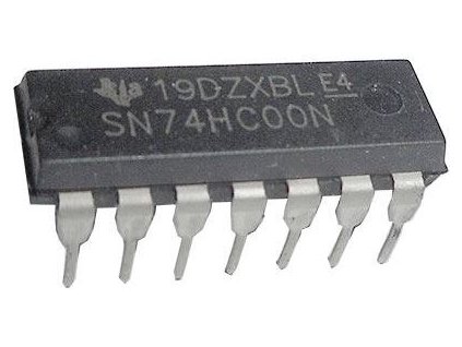 74HC00N 4x 2vstup NAND , DIL14 /7400/