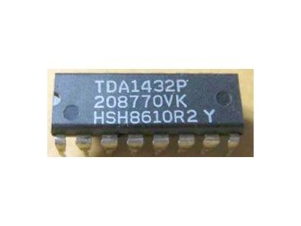 TDA1432 - 8.bit D/A převodník, DIL16