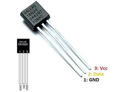 DS18B20 teplotní čidlo, originál Dallas, TO-92