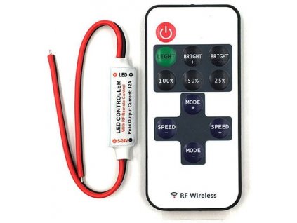 Dálkové ovládání RF 433MHz 12V/6A pro LED pásky, přijímač+vysílač