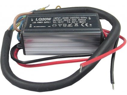 Zdroj- LED driver 20W, 24-36V/600mA pro LED 20W ,IP65,napájení 230V