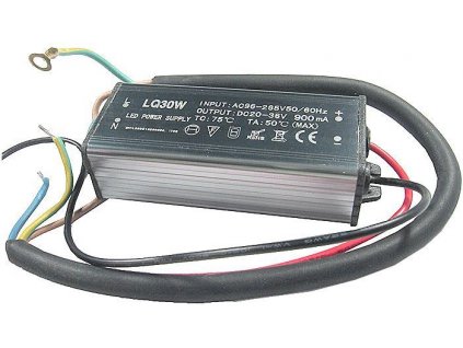 Zdroj- LED driver 30W, 24-36V/76mA pro LED 30W ,IP65, napájení 230V