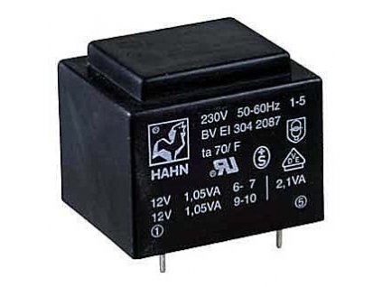 Trafo DPS 1,9VA 1x12V(0,16A) 27,5x32,5x23,8 HAHN
