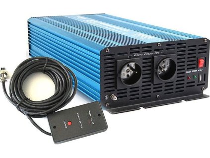 Měnič napětí 12V/230V 3000W, CARSPA P3000, čistá sinus. D.O.drátové