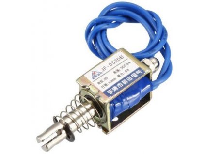 Elektromagnet tažný JF-0520B 12VDC, síla 4N, zdvih 10mm