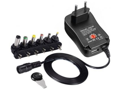 Napáječ, síťový adaptér MANUAL-30W, 3-12V/2,5A +USB 5V/2,1A, spínaný