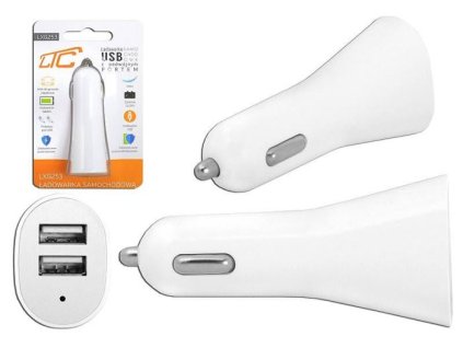 Autoadaptér 12V/5V 2XUSB 5 V DC / 3.1 A (1 A + 2.1 A) LTC