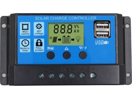 Solární regulátor PWM YJSS30 12-24V/30A+USB pro Pb baterie