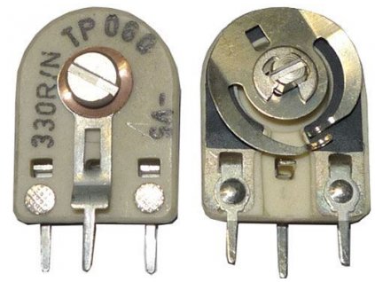 1M0 - TP060, trimr cermetový stojatý RM10x5mm