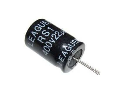 22u/400V 105° 13x21x5mm, elektrolyt.kondenzátor radiální