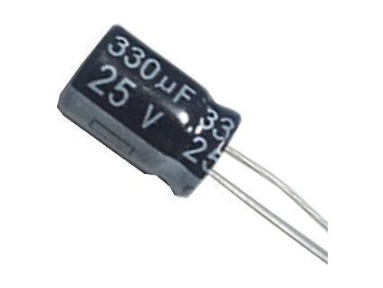 330u/25V 105° 10x14x5mm, elektrolyt.kondenzátor radiální
