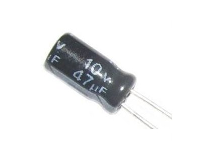 47u/10V 105° 4x7x2mm, elektrolyt.kondenzátor radiální