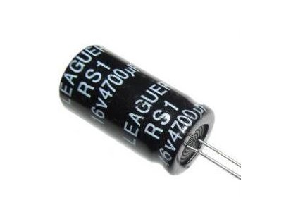 4700u/16V 105° 13x25x7,5mm, elektrolyt.kondenzátor radiální