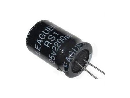 2200u/25V 105° 13x21x5mm, elektrolyt.kondenzátor radiální