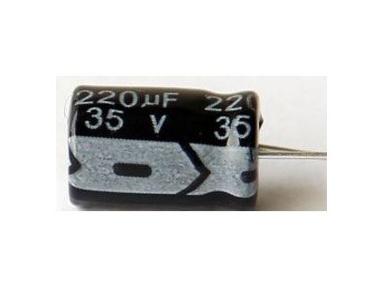220u/35V 105° 8x12x5mm, elektrolyt.kondenzátor radiální