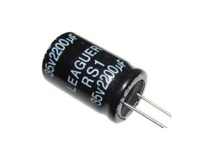 2200u/35V 105° 16x25x7,5mm, elektrolyt.kondenzátor radiální