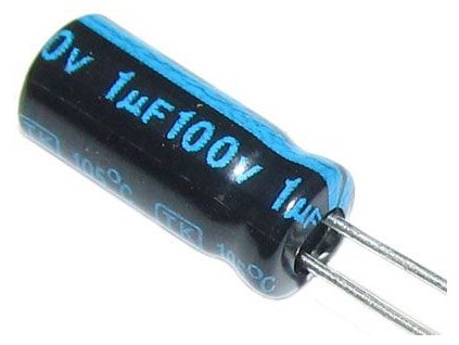 1u/100V 105°, 5x11x2mm, elektrolyt.kondenzátor radiální
