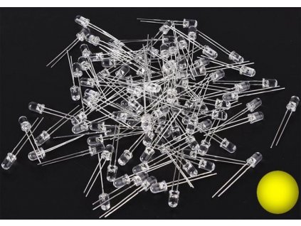 LED 5mm žlutá čirá, balení 100ks