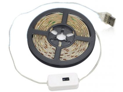 LED pásek 2m bílý, pohybové čidlo, napájení USB
