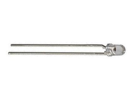 LED 3mm červená čirá 200mcd/20mA 30° 1,8V
