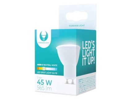 Žárovka LED GU10, 230V/7W, 4500K, 565lm, Forever Light