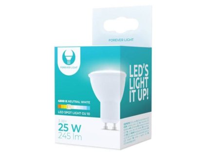 Žárovka LED GU10, 230V/3W, 4500K, 245lm, Forever Light